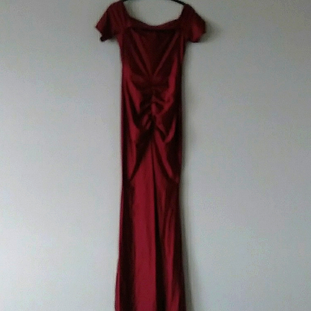Burgundy floor length dress
